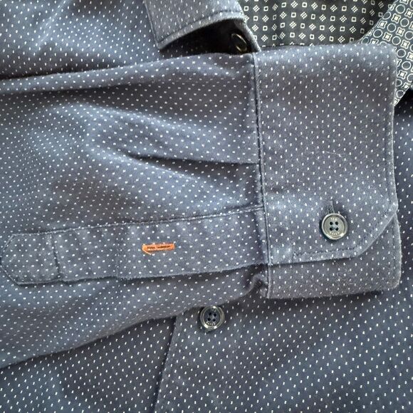 Ted Baker Mens‎ 6 long sleeved blue geometric button down shirt - Picture 5 of 9